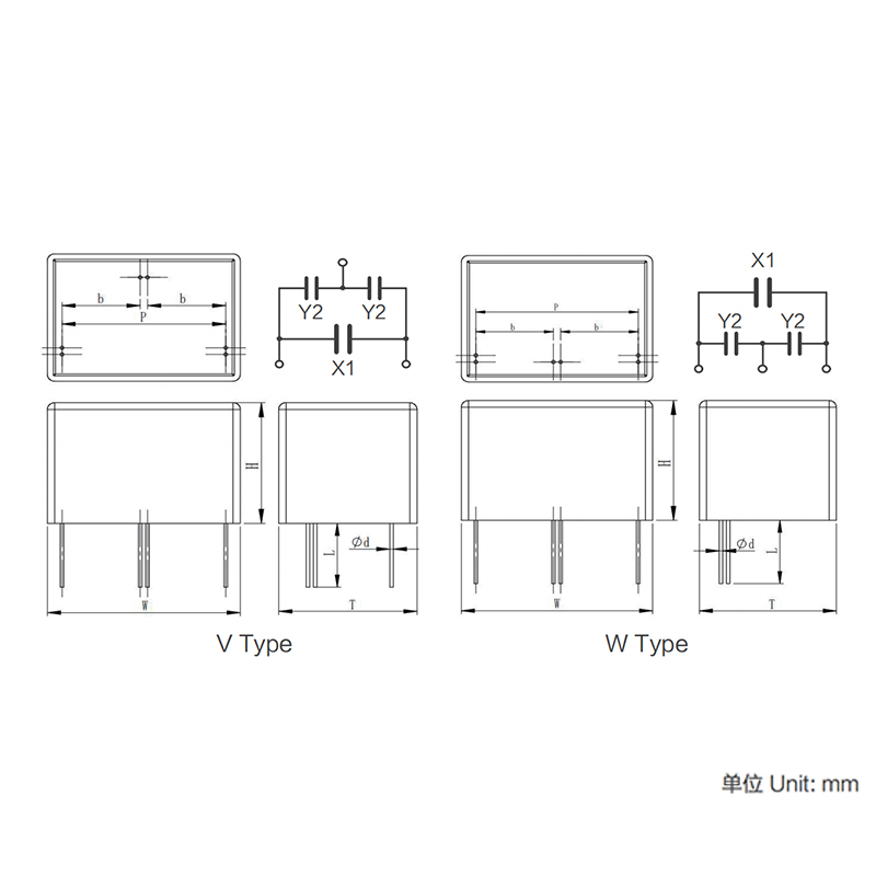 MKP X1Y series Capacitor Module for Electromagnetic Interference Suppression (Class X1+Y)