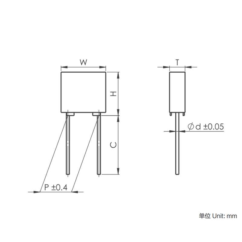 MKT21B Box-Type Metallized Polyester Film Capacitor (Stacked Version)